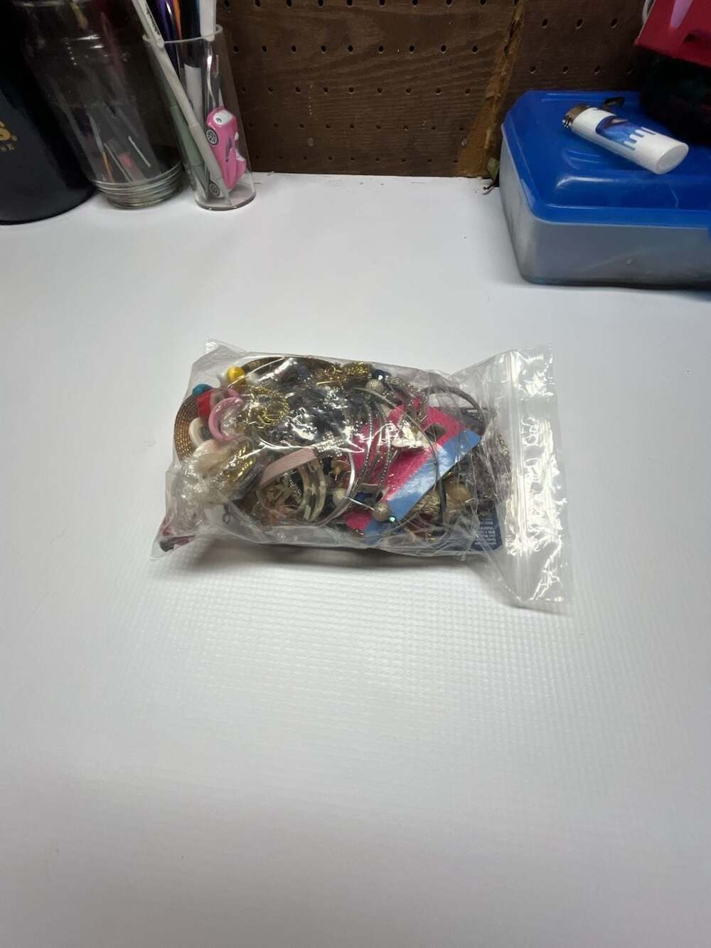 Mixed Vintage and Modern Costume Jewelry Lot 1 LB Bag of Scrap Crafting Pieces